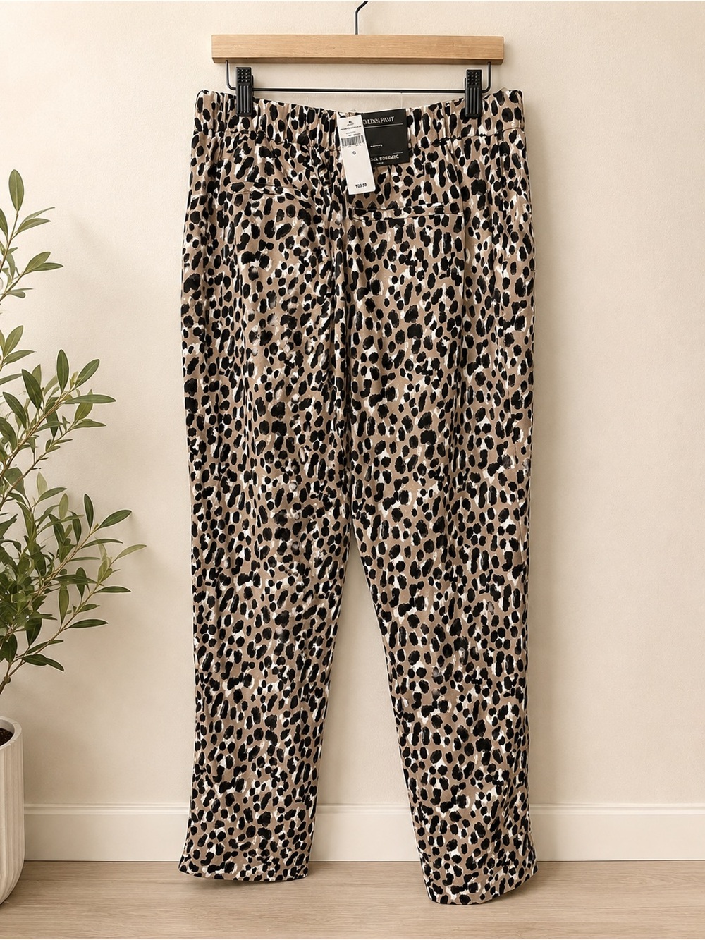 Banana Republic Leopard-Print Joggers in Tan and Black
